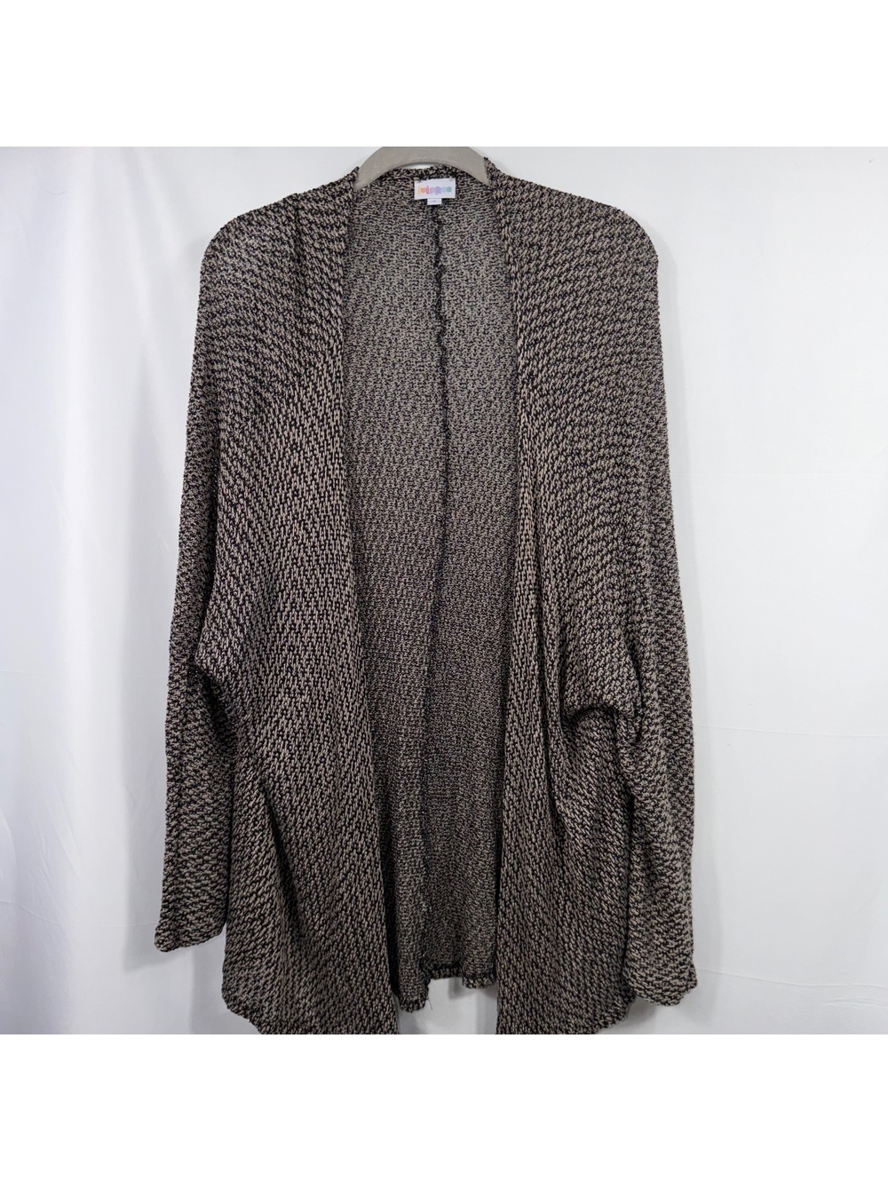 LuLaRoe Lindsay S Black Beige Knit Cardigan